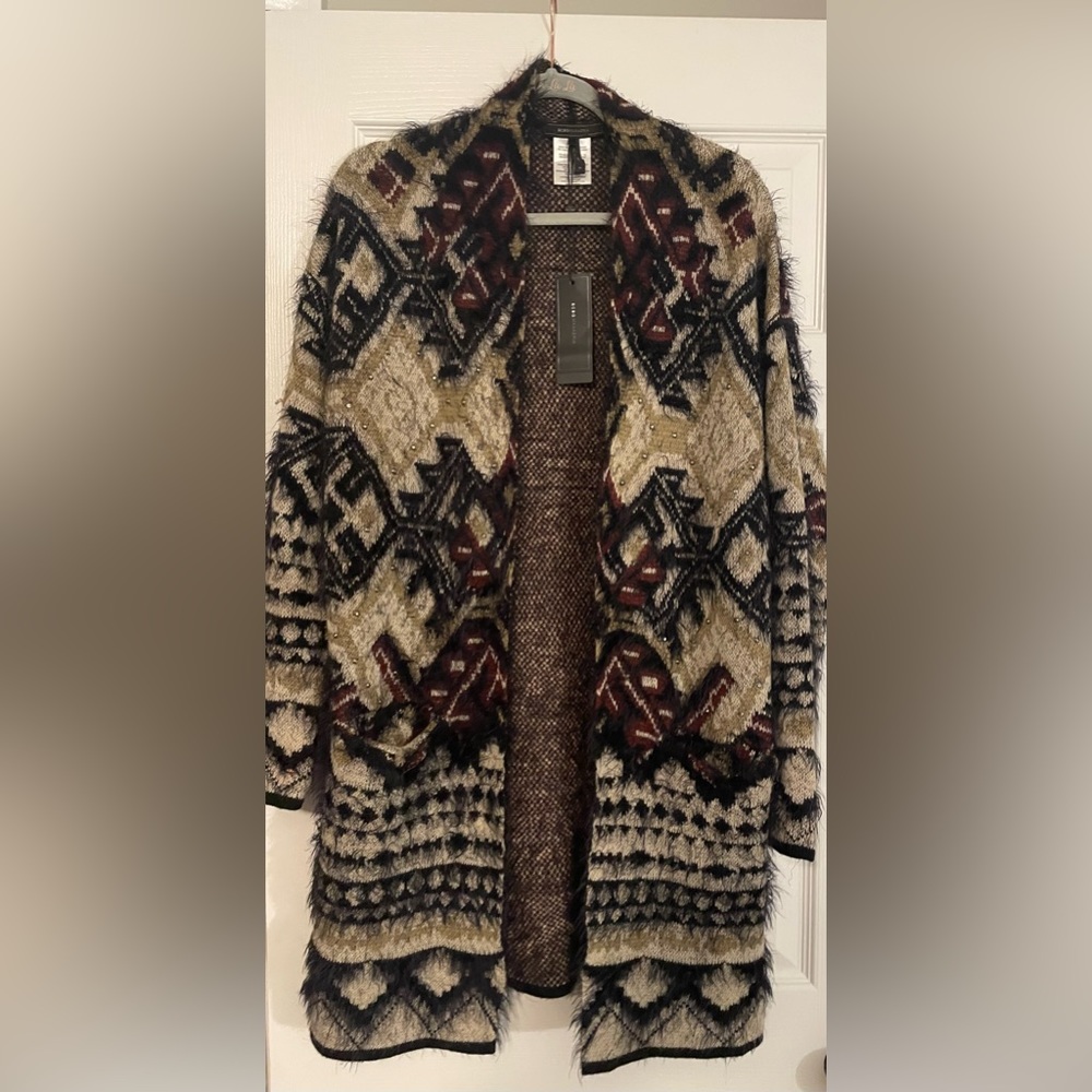 Longline open cardigan